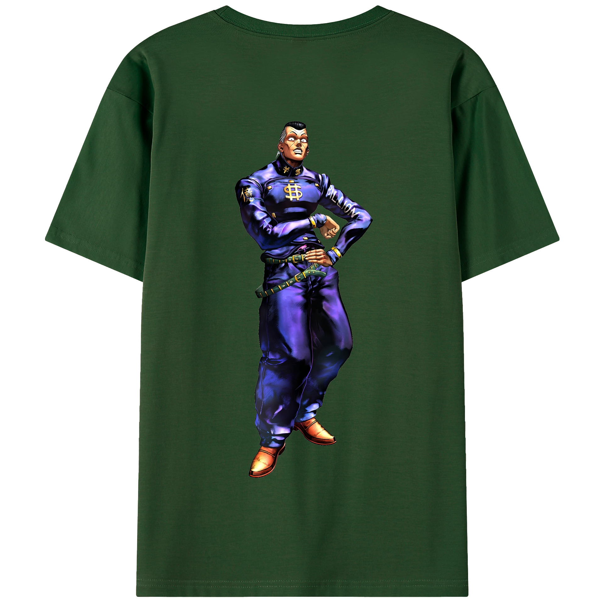 （画像用） ジョジョの奇妙な冒険 虹村億泰 にじむら おくやす JoJo's Bizarre Adventure Nijimura Okuyasu 綿100％半袖Tシャツ（背面プリント）